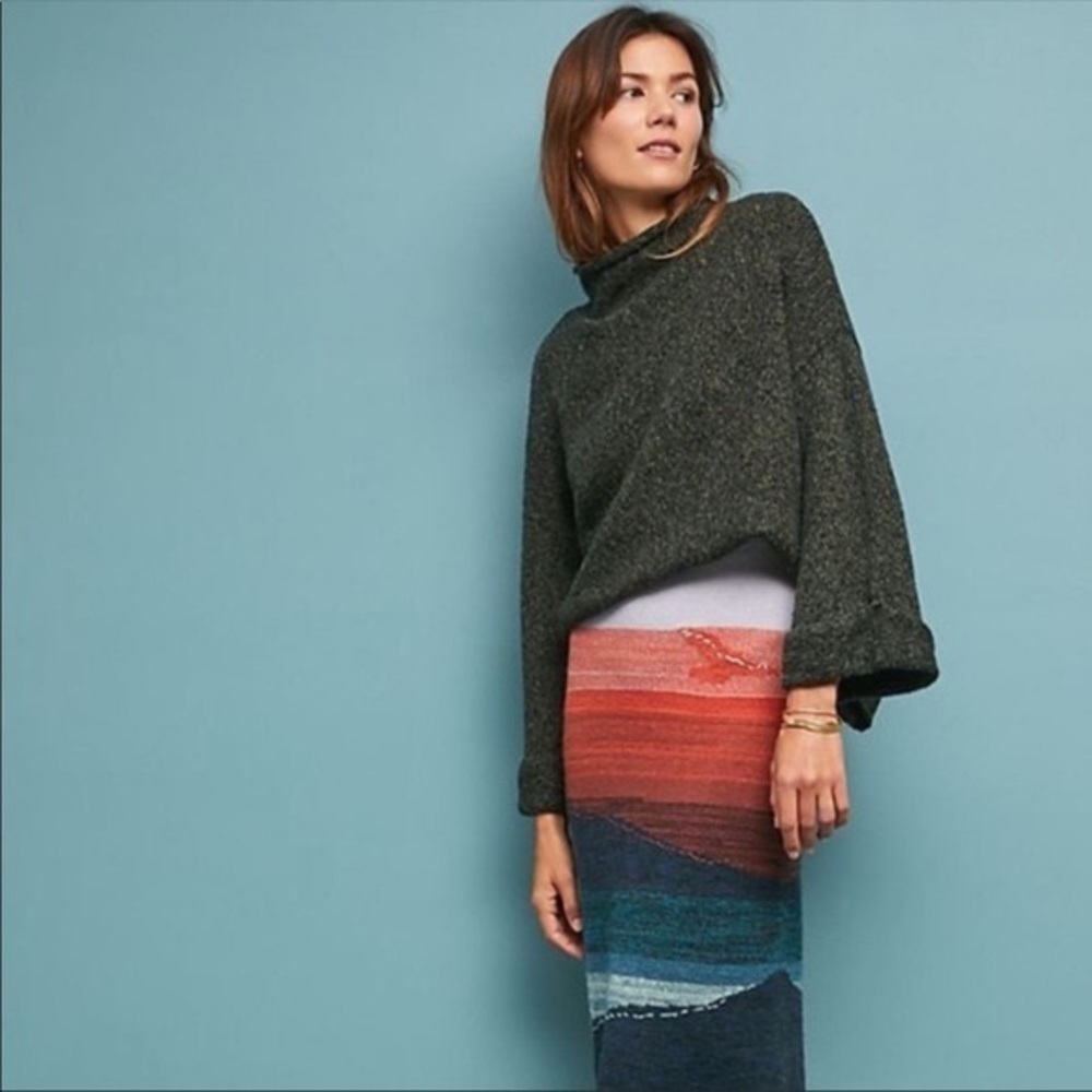 Anthropologie Moth Meadowbound Mock Neck Sweater